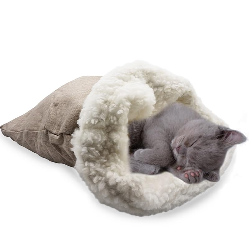 Sacco a pelo lavabile per animali domestici, mis. 50×35 cm – Coperta beige in cotone e poliestere