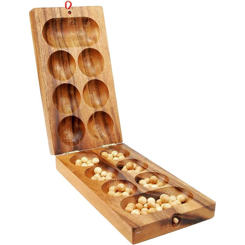 Gioco da tavola KALAHA MANCALA Gioco Strategico Matematico in legno per 2 Giocatori