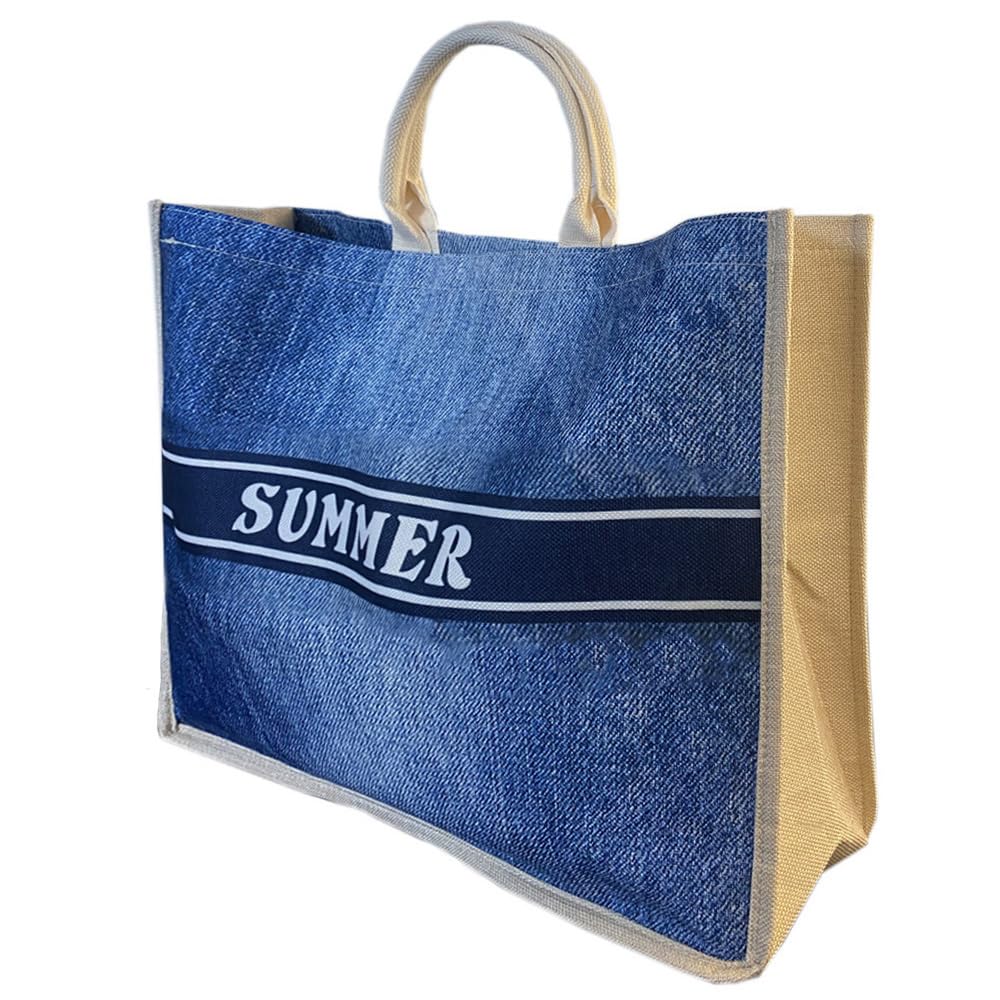 Borsa da spiaggia effetto jeans