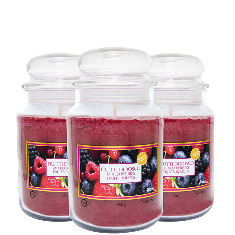 candele profumate frutti di boscol