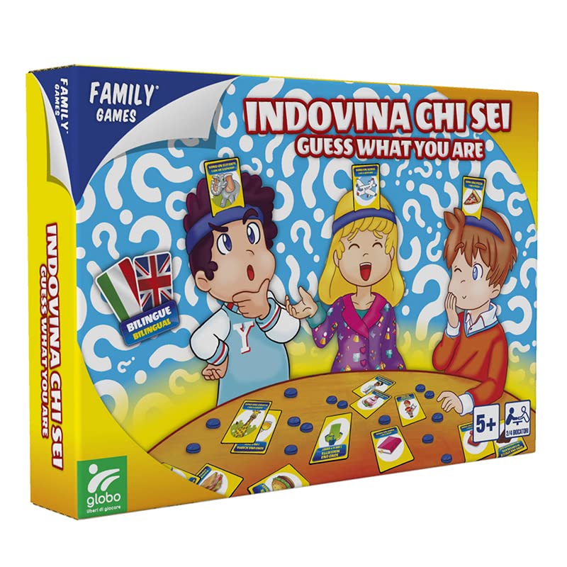 Gioco da Tavola INDOVINA CHI SEI – Gioco di società in scatola 2 o 4 giocatori con 50 carte bilingue italiano inglese