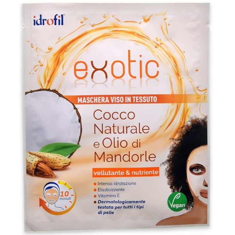 Maschera viso con olio di cocco naturale e olio di mandorle