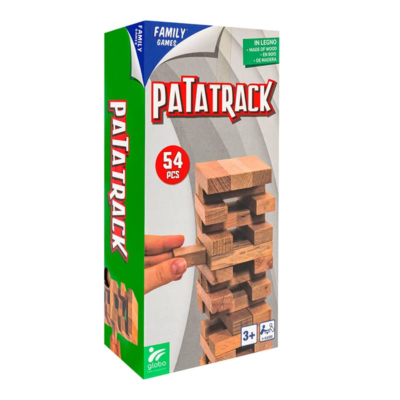 Gioco da Tavola PATATRACK – Gioco di società in scatola 2 giocatori Torre traballante 54 blocchi in legno